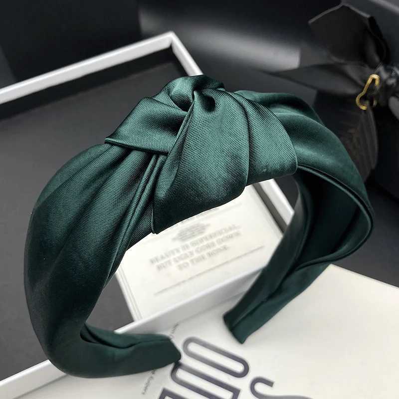Luxury Dark Green Velvet Hair Clip Headband for Women High-End High Crown Hair Tie Headwear Pressed Hair Wash Band H260319