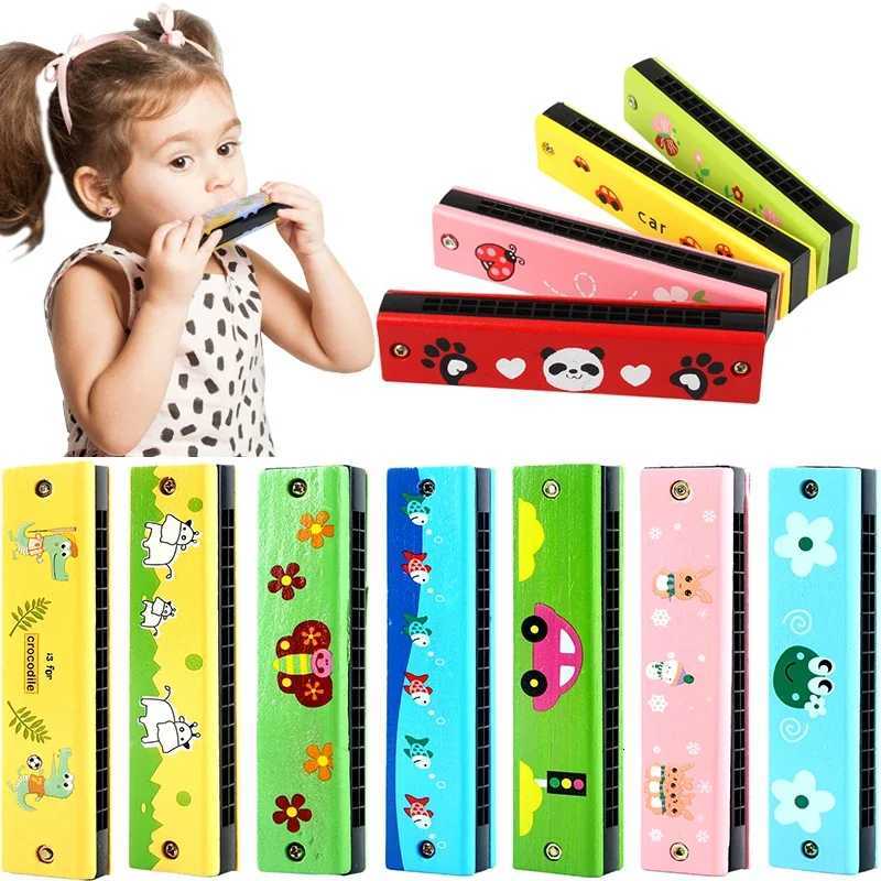 2PCS Wooden Harmonica 16 Holes Musical Instruments For Beginners Kids Montessori Early Childhood Education Toys Party Favors Y260319