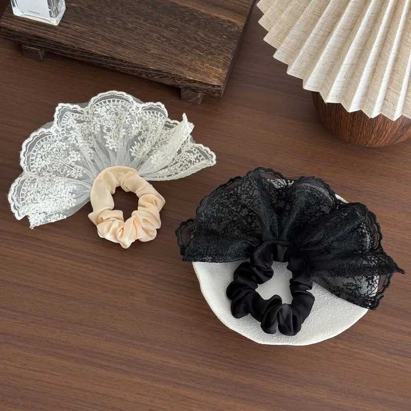 2Pcs Lace Fan-shaped Bow Headband Fashionable Tie Hair Accessory Retro Elegant Daily Versatile Hair Accessory Girl Headband H260319