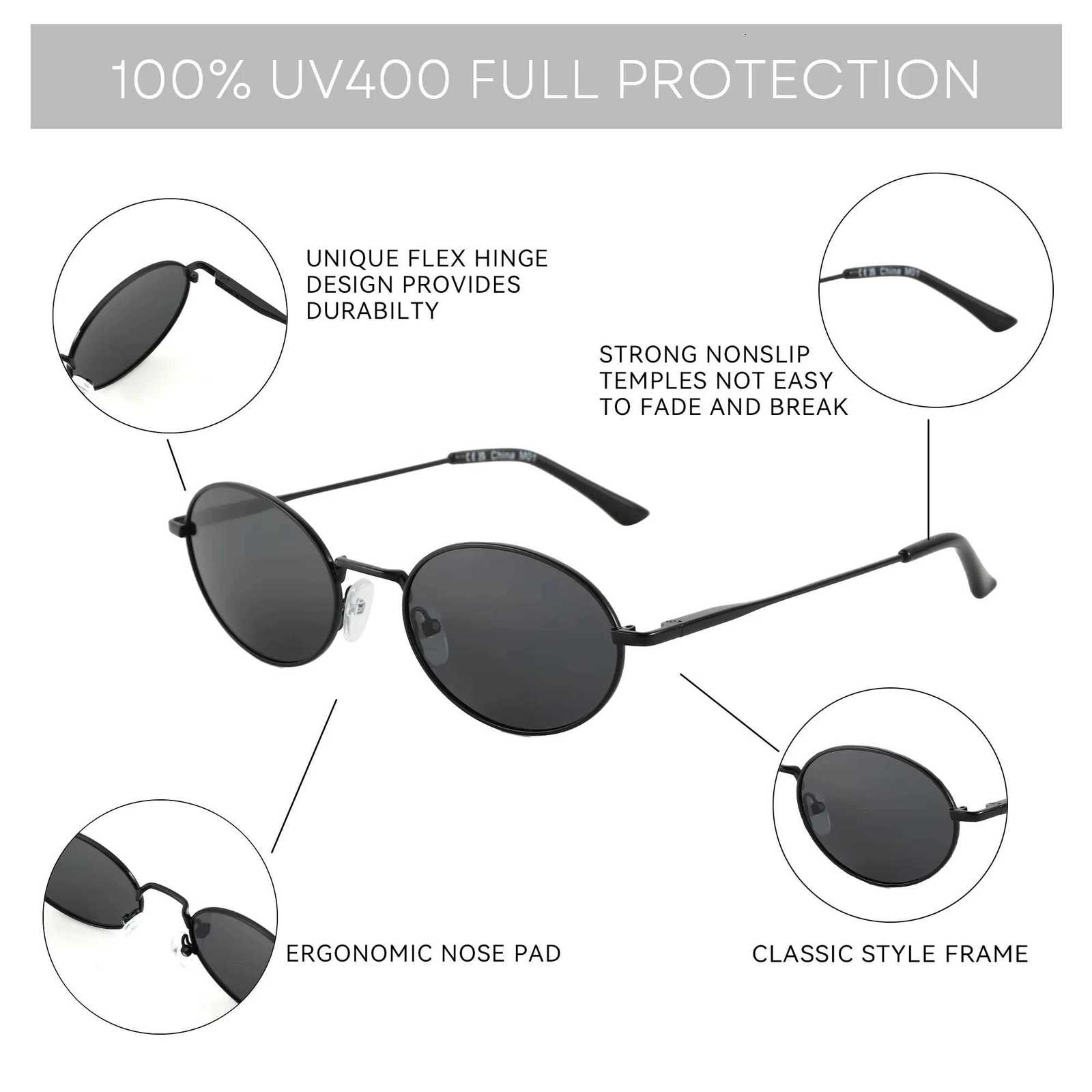 BLUEMOKY New Popular Polarized Prescription Sunglasses For Unisex UV400 Protection Metal Oval Progressive Optical Sun Glasses H260319 - view 6