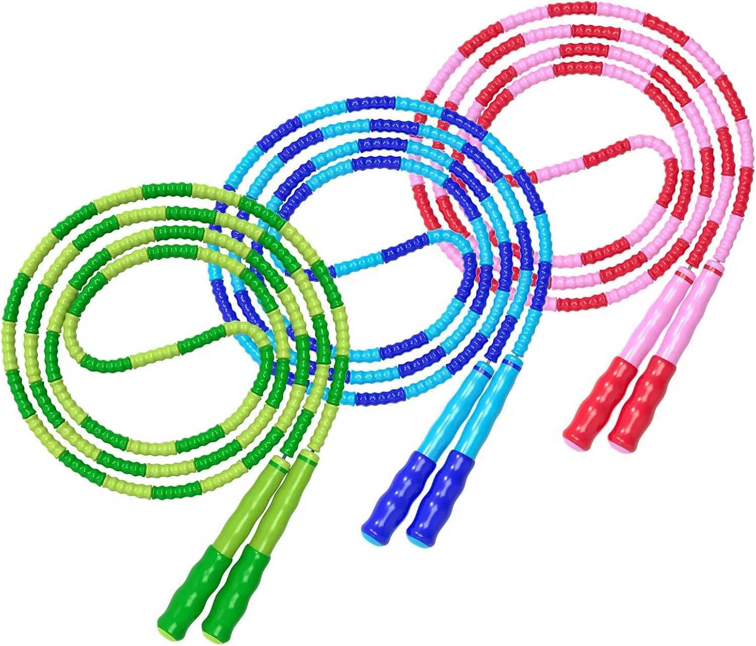 Adjustable Tangle-Free Beaded Jump Rope for Kids Men Women - 92 Feet Fitness Skipping Rope M260319