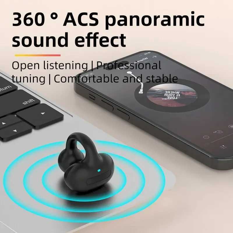 P70 Earclip Wireless Bluetooth Headset OWS Touch Light Mini High Quality Earplugs Anti Sweat HD Sound Stereo Universal Headset D260319