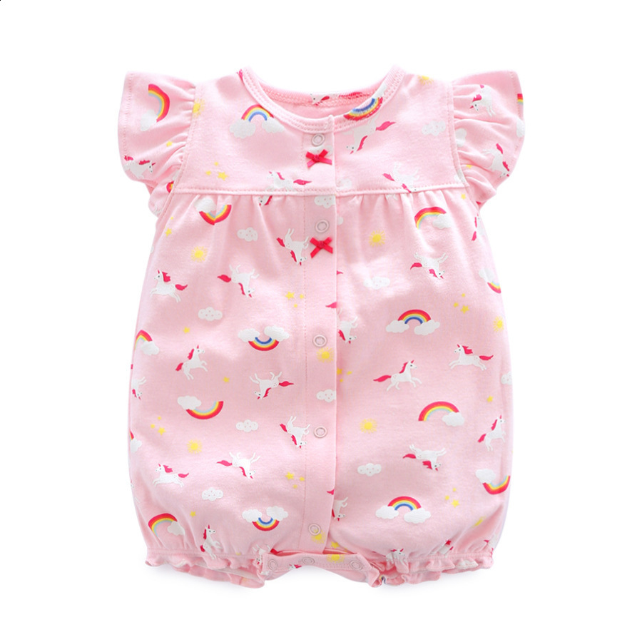 Baby clothes short-sleeved summer outfit pure cotton baby jumpsuit thin and super cute crawling suit newborn romper