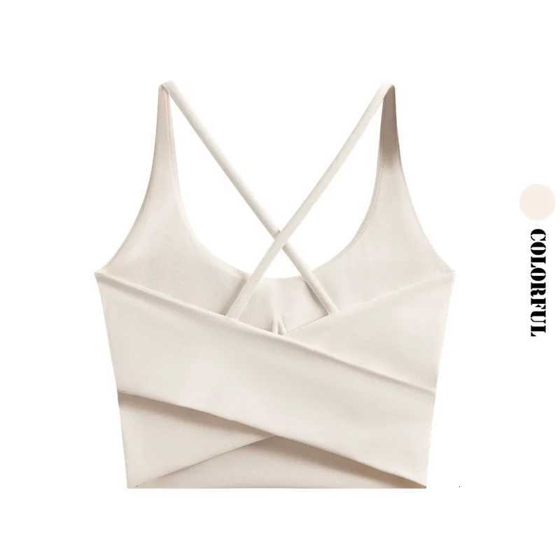 DRUR Women High Impact Sports Bra Summer Seamless Yoga Tank Top Shockproof Cross Back Workout Camisole Gym Clothes For Outdoor Z20260319
