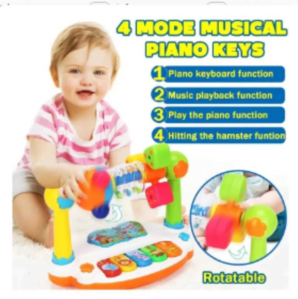 Baby Piano Toys Kids Rotating Music Piano Keyboard With Light Sound Musical Toys For Toddlers Early Educational Music Toy Gifts Y260319