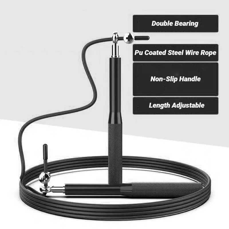 Adjustable Aluminum Handle Wire Rope Skipping Alloy Genus Sports Fitness Supplies Bearing High Fast Speed Jump M260319