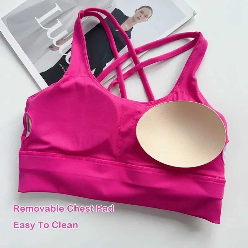 Fashion Sexy Cross Back Women Yoga Sport Bra Naked Feeling Breathable Quick-Drying Yoga Fitness Running Exercise Vest Z20260319
