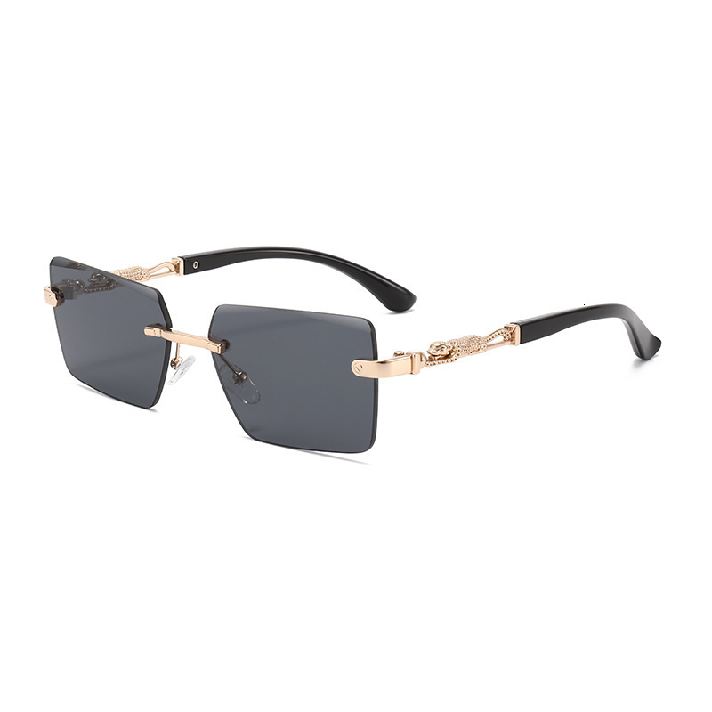 Luxury Brand Designer Sunglasses European And American Style Frameless Leopard Decor Sunglasses New Square Fashion Sunglasses
