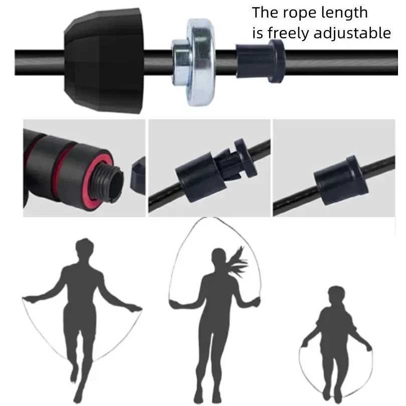 The New Jump Rope Steel Wire Skipping Exercise Adjustable Jumping Fitness Workout Training Home Sport Equipment Tangle-Free M260319