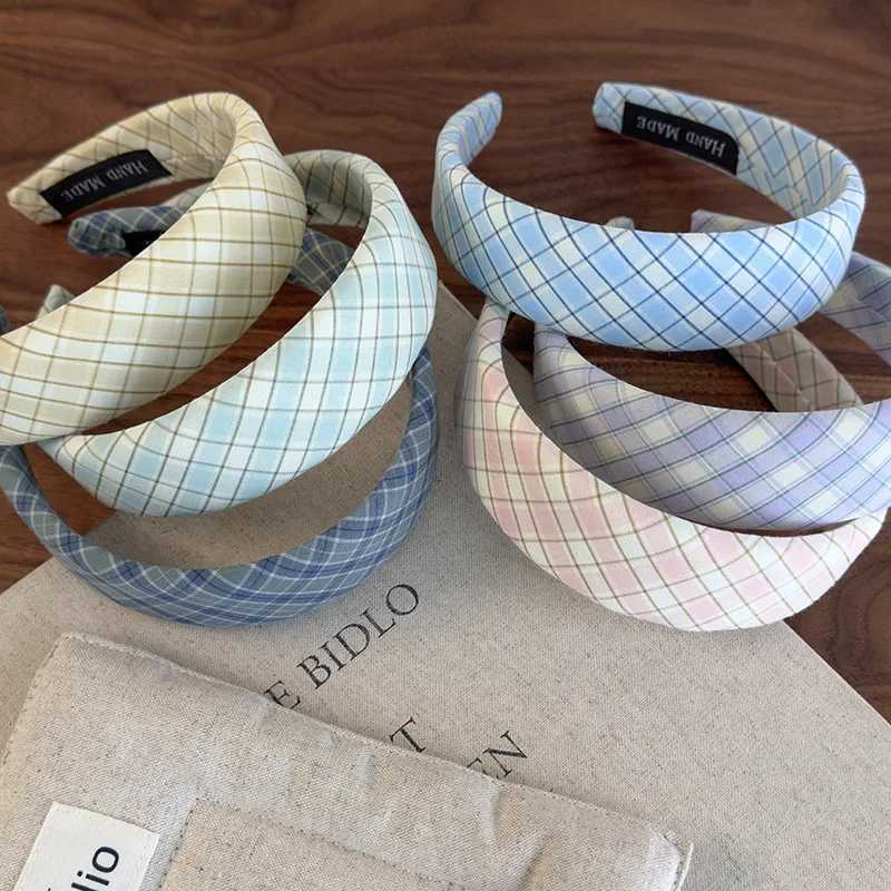 Cloth Plaid Sweet Headband Womens Korean Fashion Fresh Hair Band Outdoor Hair Accessories H260319
