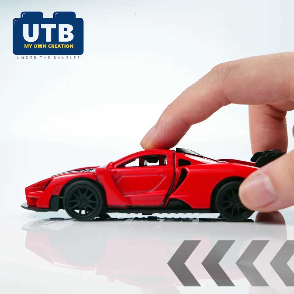 143 New Red Alloy Die-Cast Sports Pull-Back Racing Car Model Toy with Openable Doors Realistic Ornament Gift for Boys Birthday Christmas and Holidays 