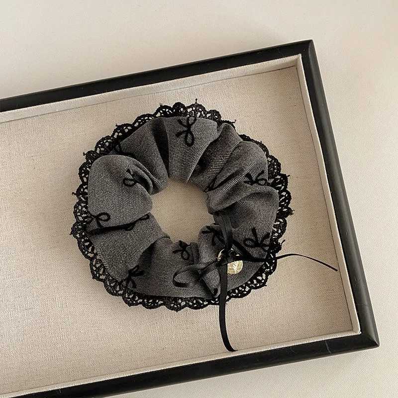 Bow Polka Dot Square Towel Large Intestine Hair Band High Sense Retro Headband Ball Head Rubber Band Hair Accessories Hair Band H260319