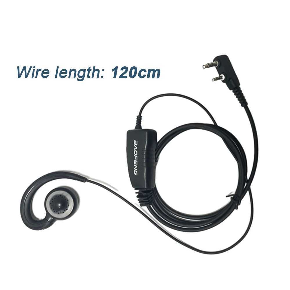 Baofeng Walkie Talkie Headset Mic K-Plug Wired Two Way Ham Radio Earphone EarHook Headphone For BF888S UV5R Walkie Talkie D260319
