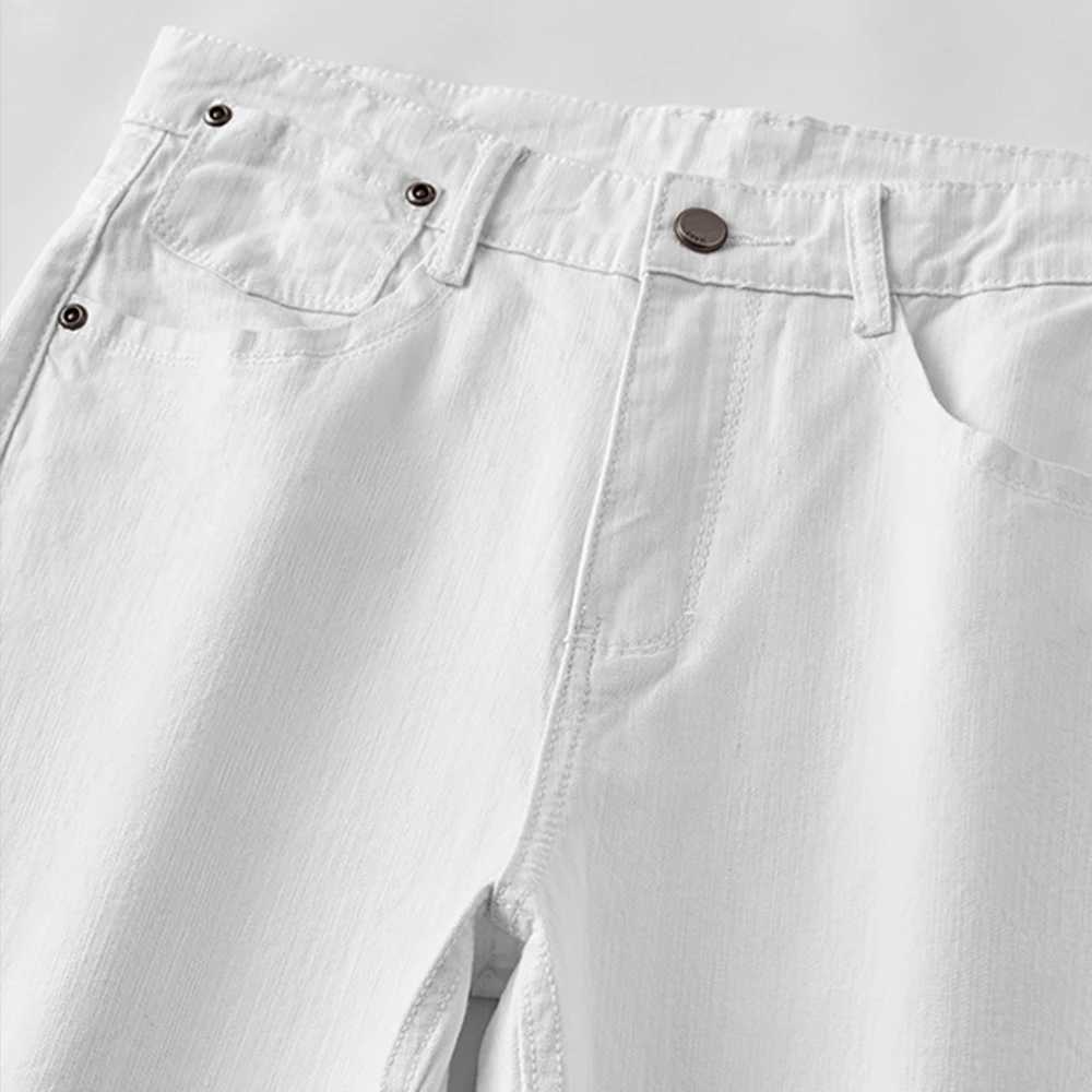 Men White Jeans Elasticity Straight Slim Fit Casual Soft Business Classic Brand Trousers Fashion Advanced Stretch Denim Pants M260319