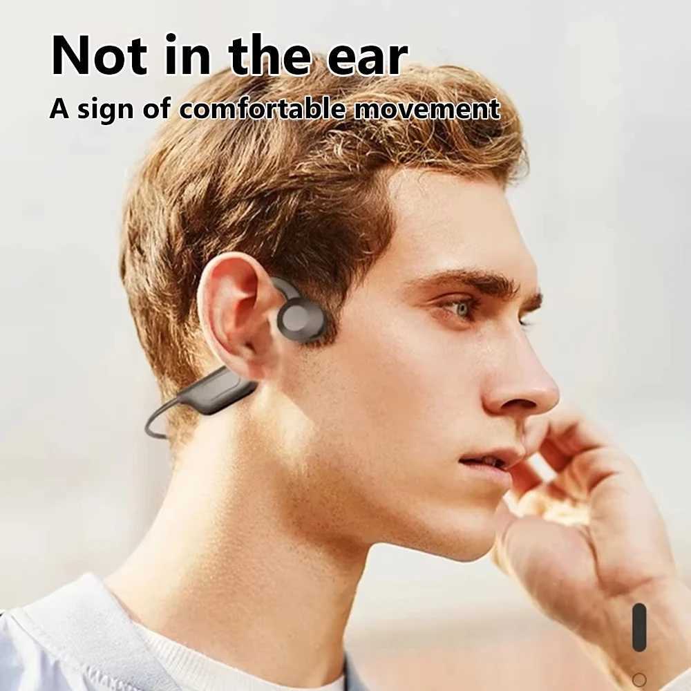 Bone Conduction Bluetooth Headphones 128G Card Air conduction Painless Waterproof Ear-hanging Sports Earphones With Mic D260319