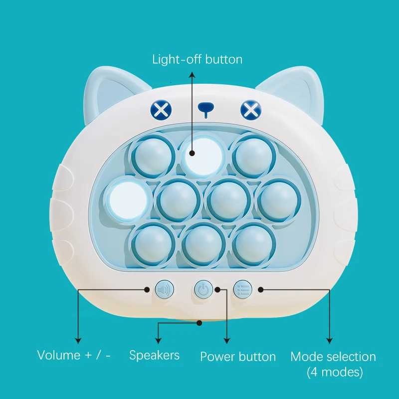 1pc Quick Push Up Game Light Up Fast Push Puzzle Game Console For Kids - Fun Electronic Game Y260319