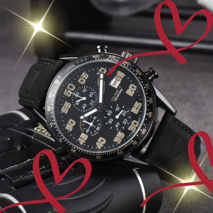 2026 New Fashion TAGlty Watches Men Quartz High Quality HEUERlity Luxury Brand Chronograph stainless steel Clock CARRERAilty Watch # 90