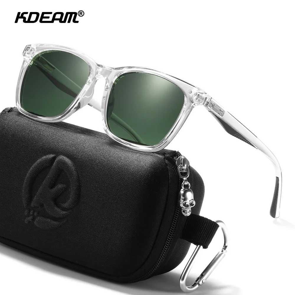 KDEAM Mens Square Sunglasses Polarized Lens TR90 Material Frame Spring Stainless Steel Hinges Fishing Sun Glasses KD393 H260319