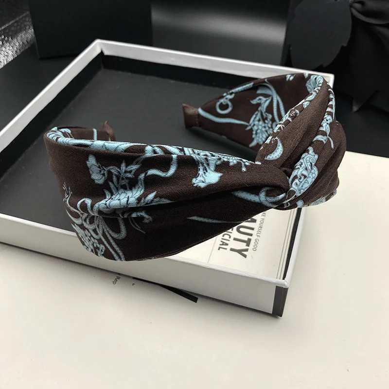 European and American style fashionable printed hair clip adult versatile wide edge compression hair wash headband H260319