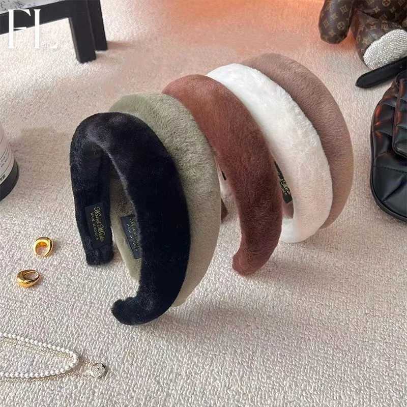 Plush Temperament Hairband Women Korean Makeup Wash Face Headband Solid Broken Hair Band Girls Hair Accessories H260319