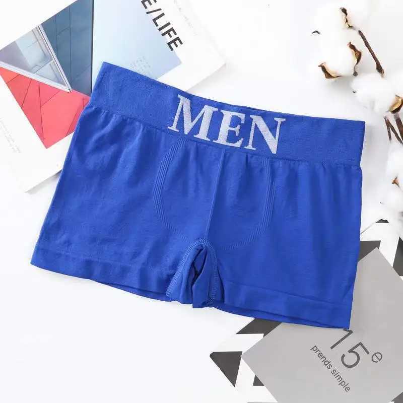 3Pcs/Lot Mens Panties Underwear Boxers Breathable Man Boxer Solid Underpants Comfortable Male Brand Shorts Black Blue Underwear D260319