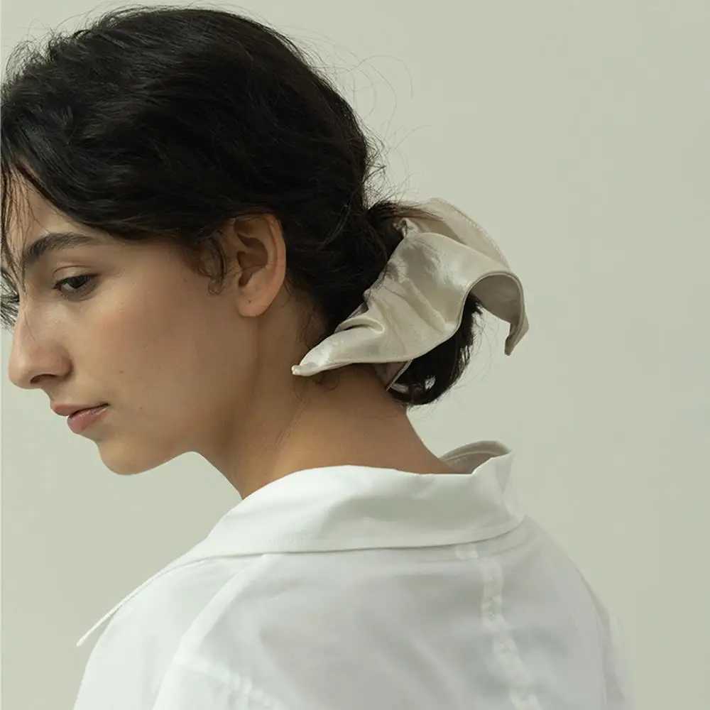 Korean Large Square Scrunchies Hair Rope Fashion Gentle Hair Ties Vintage New Hair Ring Light Luxury High-end Accessories H260319