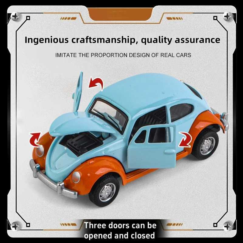 Beetle Classic alloy car model mini simulation three-door pull-back alloy car toy birthday gift for adults and kids 160 scale Y260319