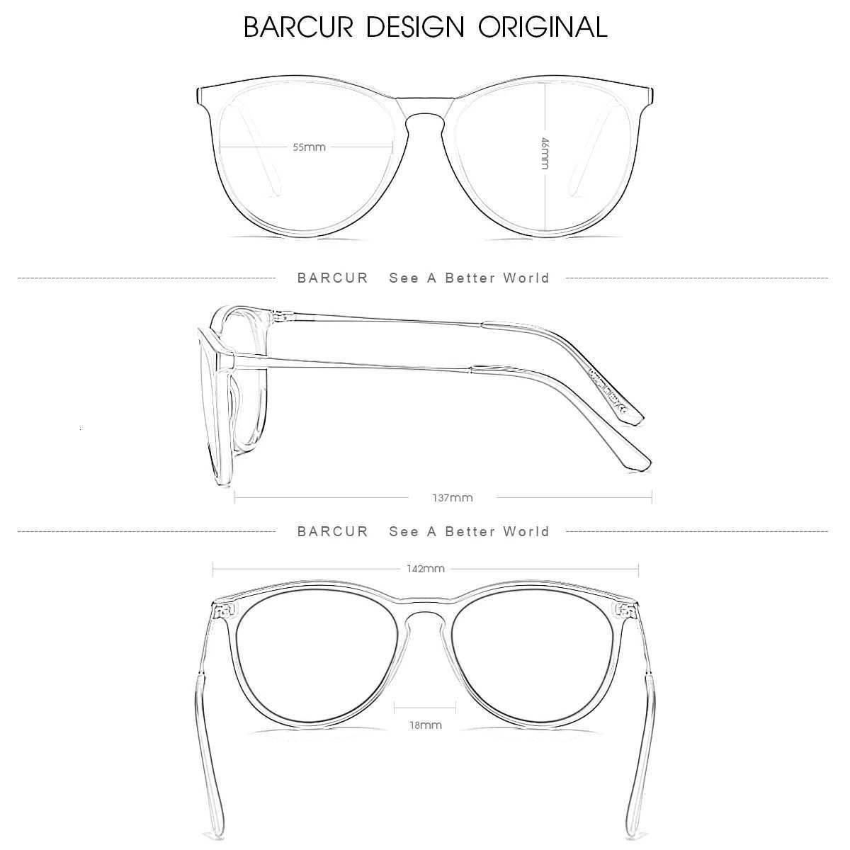 BARCUR Classic Polarized Sunglasses For Both Men Women Essential For Outdoor Driving Business Leisure Sunglasses H260319 - view 3