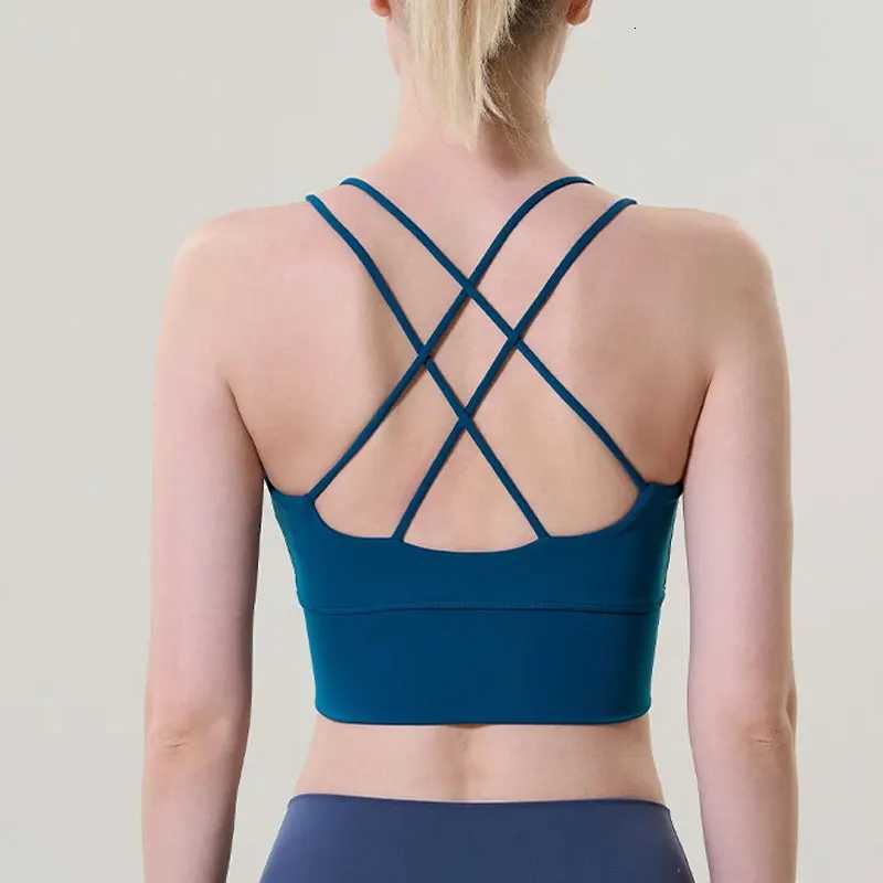 Sports Bra Back Cross Yoga Bra Push Up Shockproof Fitness Gym Fitness Underwear Crop Tops Solid Color Women Fitness Bra Vest Z20260319