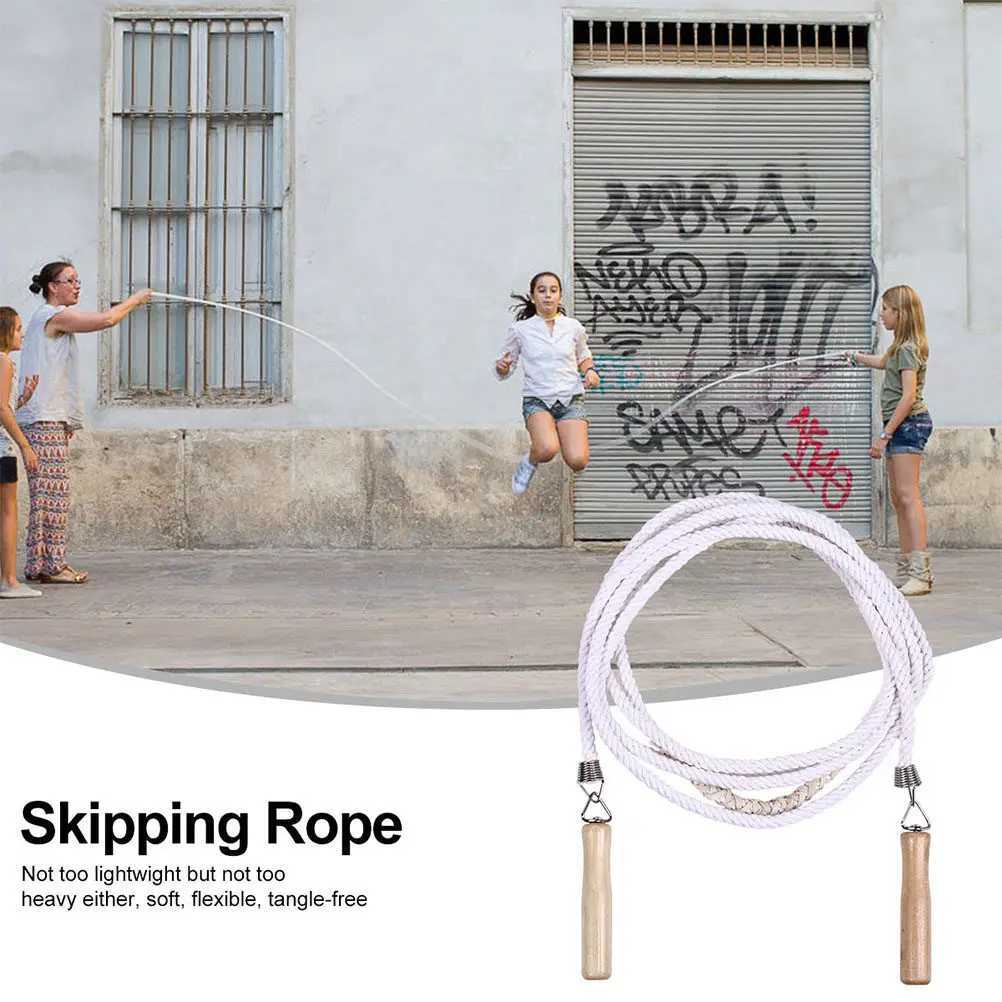 Long Skipping Rope Soft Flexible Cotton Linen Material Anti Slip Handle Team Jump Rope Group Game Supply Team Game Prop M260319