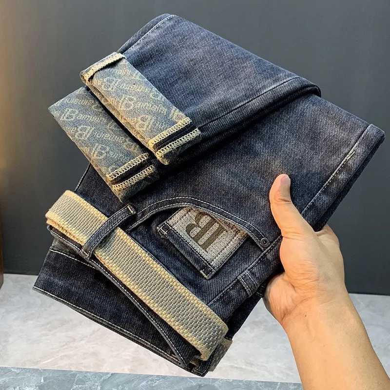Vintage Jeans Men Chic Summer Fashion All-match Loose Wide Leg Trousers Denim Cozy High Waisted Teen Unisex Straight Casual Pant M260319