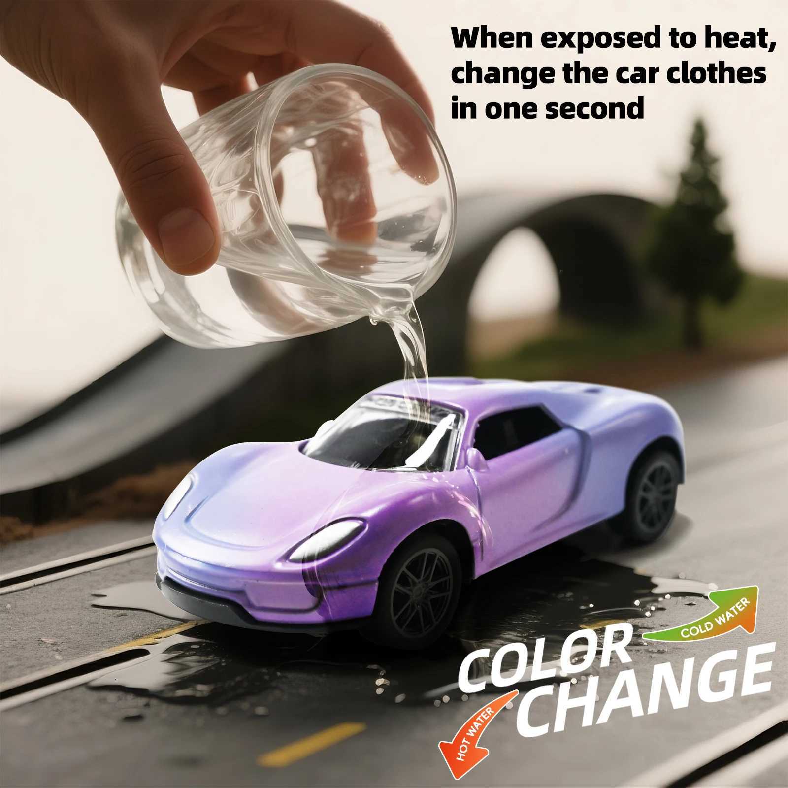 Mini Magic Water Temp Color Change Alloy Car 164 Pull Back Racing Model with Durable Crash-Proof Slide for Boys Kids Gifts Y260319
