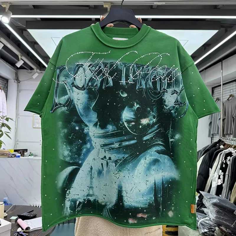 Casual FIRST ROW T-Shirts Washed Street Fashion American Style Hot Drill Letters Mens Womens High Quality Short Sleeves Tee X260316