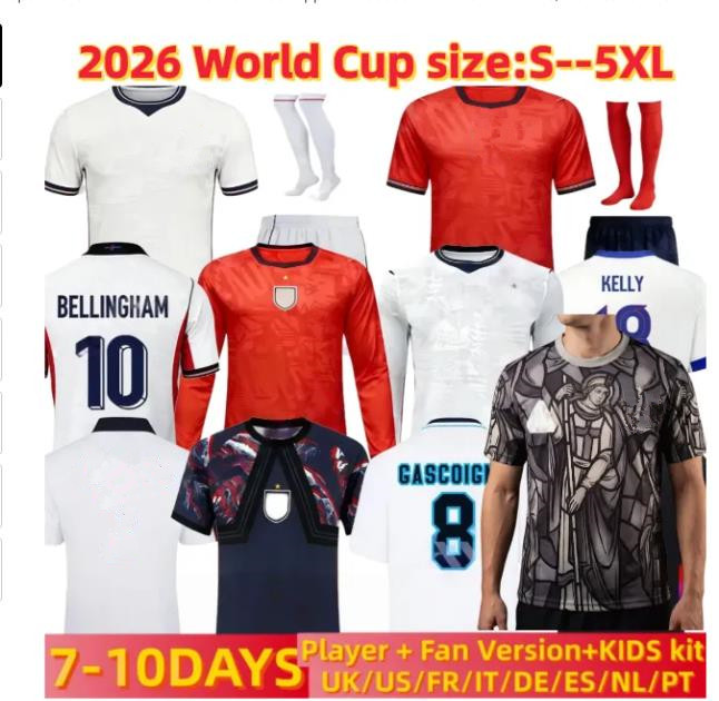 26 27 englands 2026 football shirt Bellingham PALMER Foden MAINOO kane rice saka Soccer Jerseys Home Away camisa de futebol Men Kids AWAY uniform