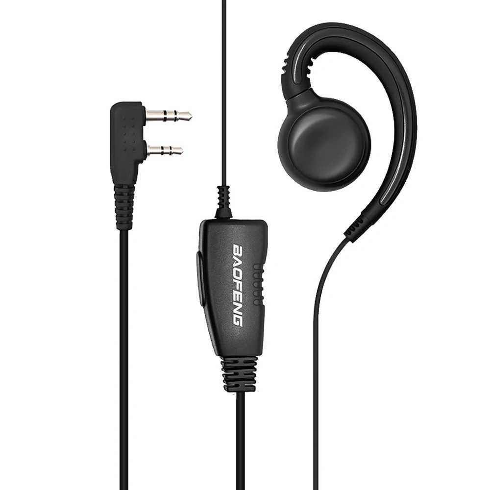 Baofeng Walkie Talkie Headset Mic K-Plug Wired Two Way Ham Radio Earphone EarHook Headphone For BF888S UV5R Walkie Talkie D260319