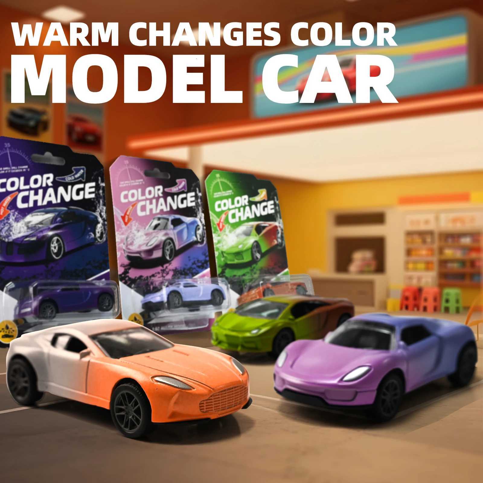 Mini Magic Water Temp Color Change Alloy Car 164 Pull Back Racing Model with Durable Crash-Proof Slide for Boys Kids Gifts Y260319