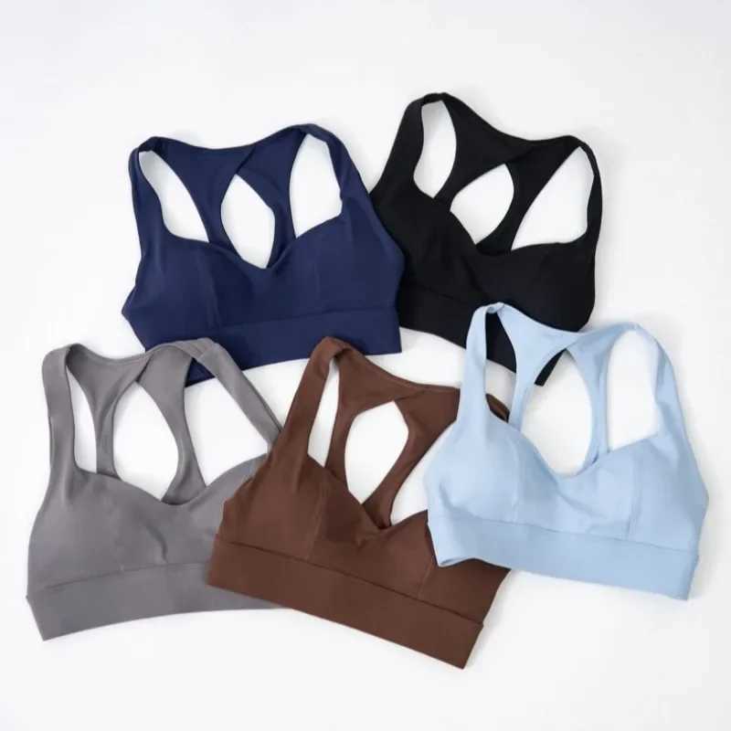 Sports Yoga Bra Women Removable Chest Cushion Bra Halter Top High Support Push-up Open Back Gym Wear Fitness Workout Underwea Z20260319