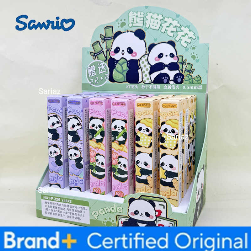 Sanrio 12pcs Kuromi Melody Cinnamoroll Kitty Press Gel Pen Cute 05mm Black Ink Neutral Pens Office School Supplies H251231