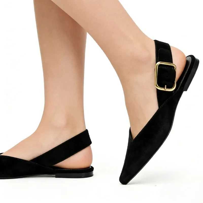 Retro Womens Shoes Fashion Pointed Tip Flat Sandals for Woman Elegant French Casual Shoes Luxury Shoes Sandalias Mujer Z260318