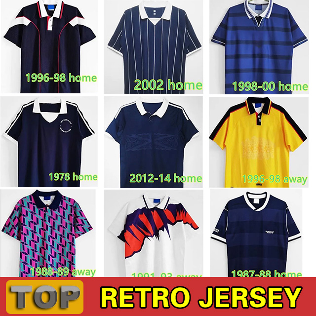 78 87 88 91 92 94 96 98 02 12 Scotland Retro Football Jersey Christie McCoist, McAllester, Vintage Uniforms Men & Kids - 2XL