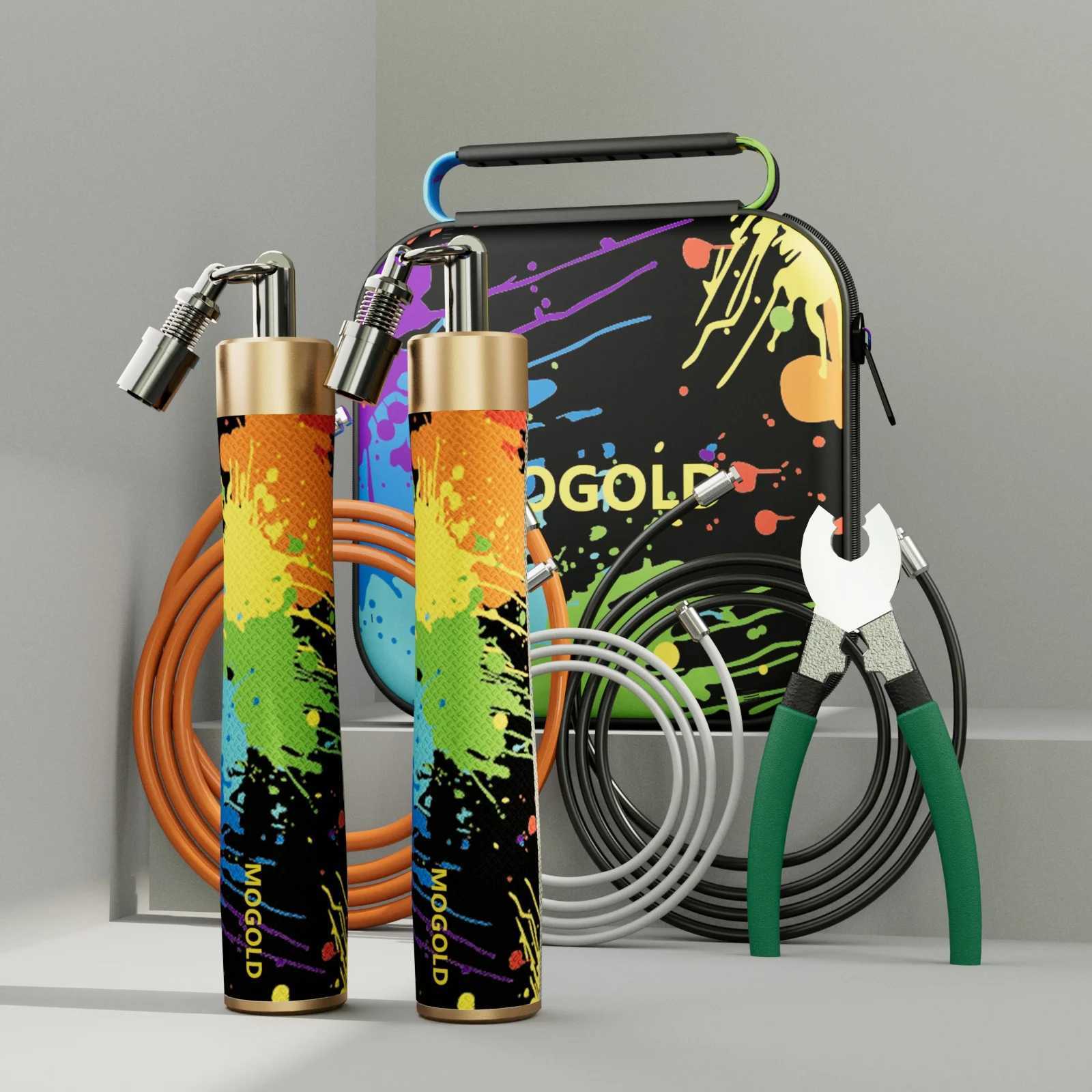 MOGOLD Graffiti Design Skipping Rope Triple Ropes 40/60/80 mm Freely Interchangeable Portable Fitness Tool M260319