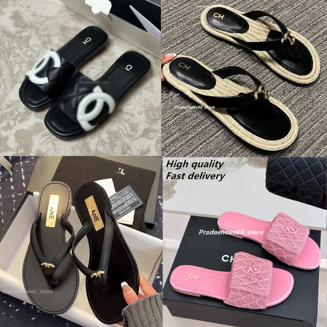 chan Luxury designer Flat Slippers Women 2026 Summer Velvet Crystal Metallic brand Shoes for Women Sandals Non-slip Bow Beach Flip-flops Slides Tories thong h