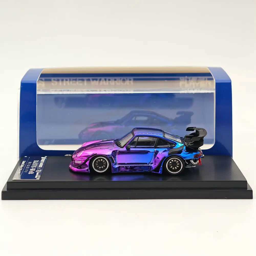 STREET WARRIOR SW 1/64 for 993 RWB Gradient Chrome Purple Diecast Models Car Toy Limited 499 Collection Auto Gift Y260319