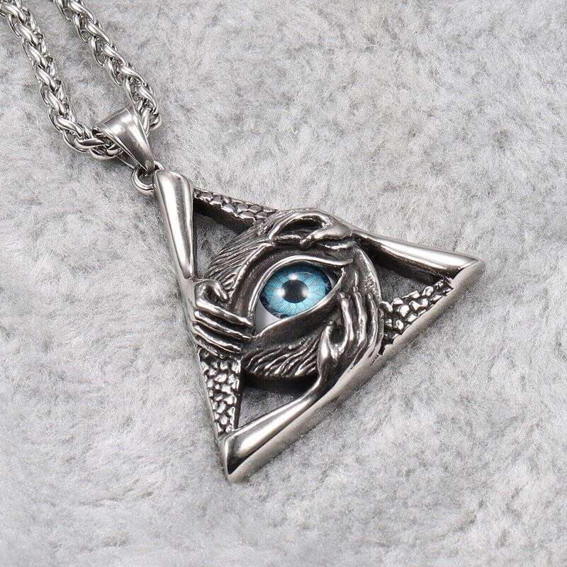 Trendy Brand 'Hand Of God' Necklace, Vintage European And American Titanium Steel Pendant, Trendy Men's Chain, Barber Hip-Hop Style