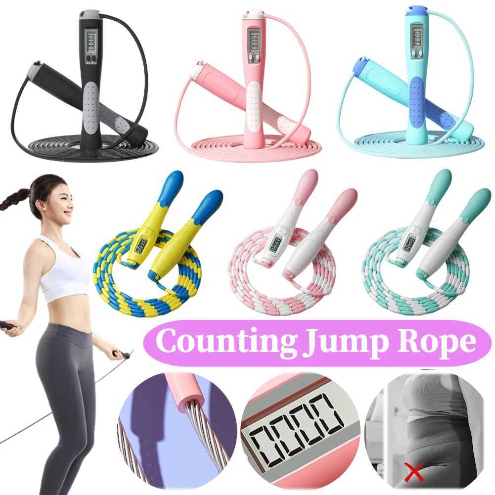 Fitness for fat burning, height growth, jumping, slimming. Adult electronic counter. Steel wire jump rope M260319