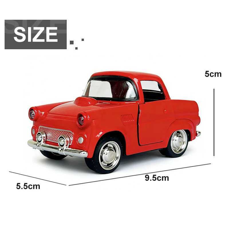 143 Alloy Diecast Cartoon Classic Vintage Car Model Classic Pull Back Car Miniature Vehicle Replica For Collection Gift Y260319