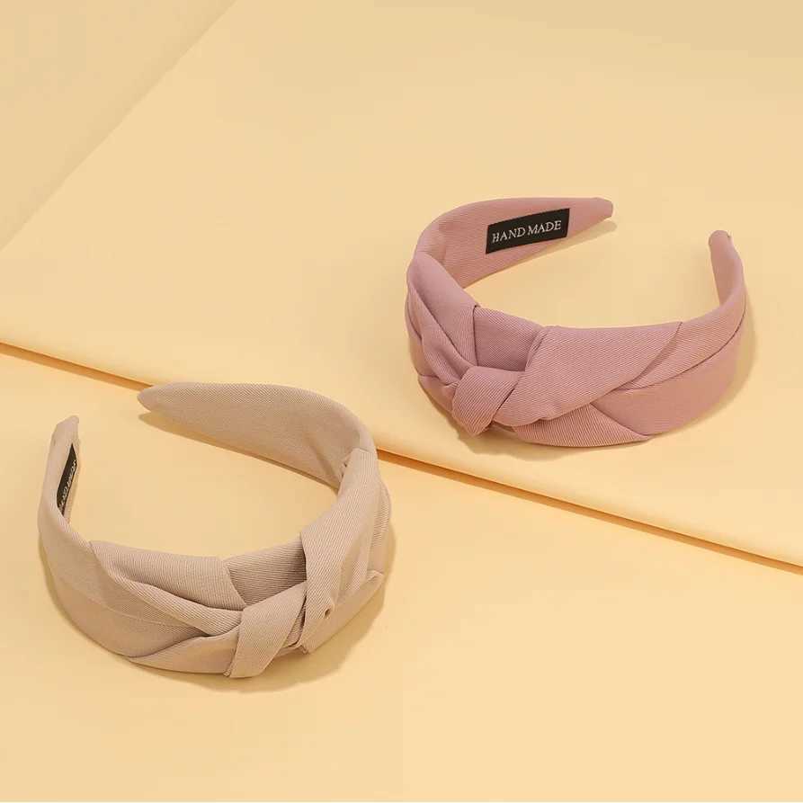 New Knotted Headbands for Women Headdress Girls Vintage Hair Bands Cloth Wide Hairband Soft Hair Hoop Hair Accessories Headwear H260319
