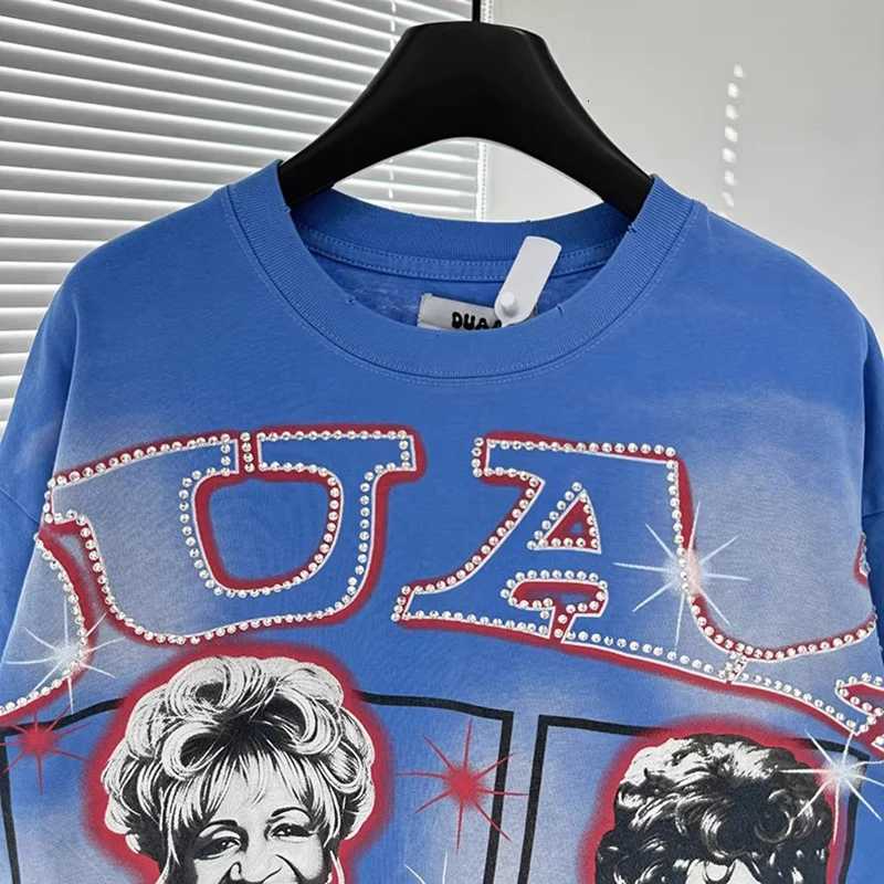 Hole DUAA Blue Black Revived Tee New Age T-shirt Men Women High Quality Top Washed T Shirt X260316