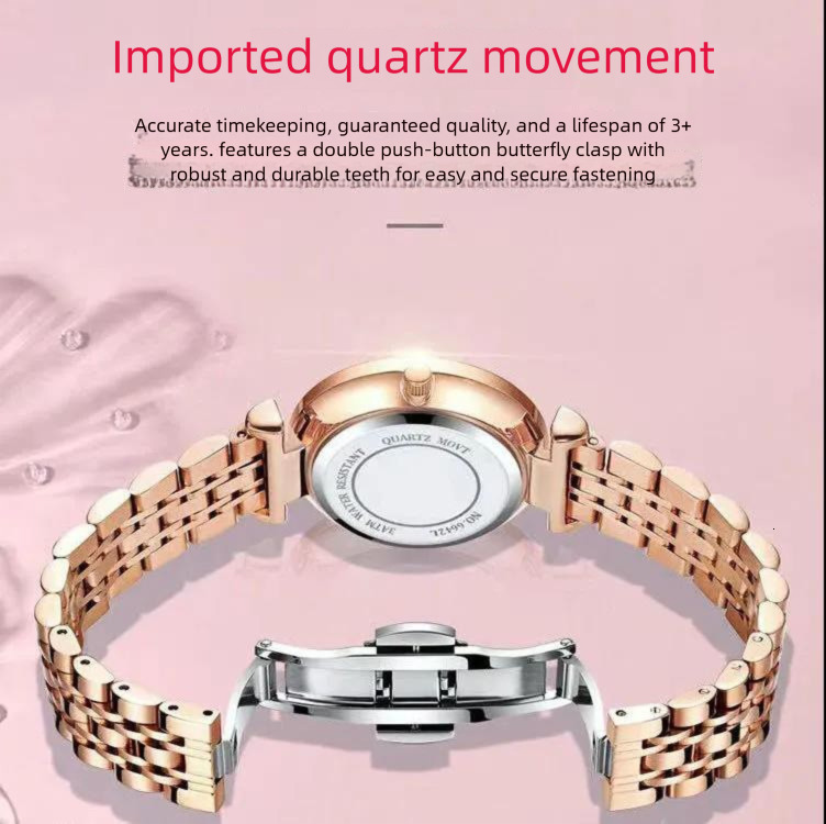 Swiss Brand Waterproof Ladies' Watch New Ultra-thin Dual-calendar Ladies' Watch Designer Watch Luxury Graceful Elegant Fashionable