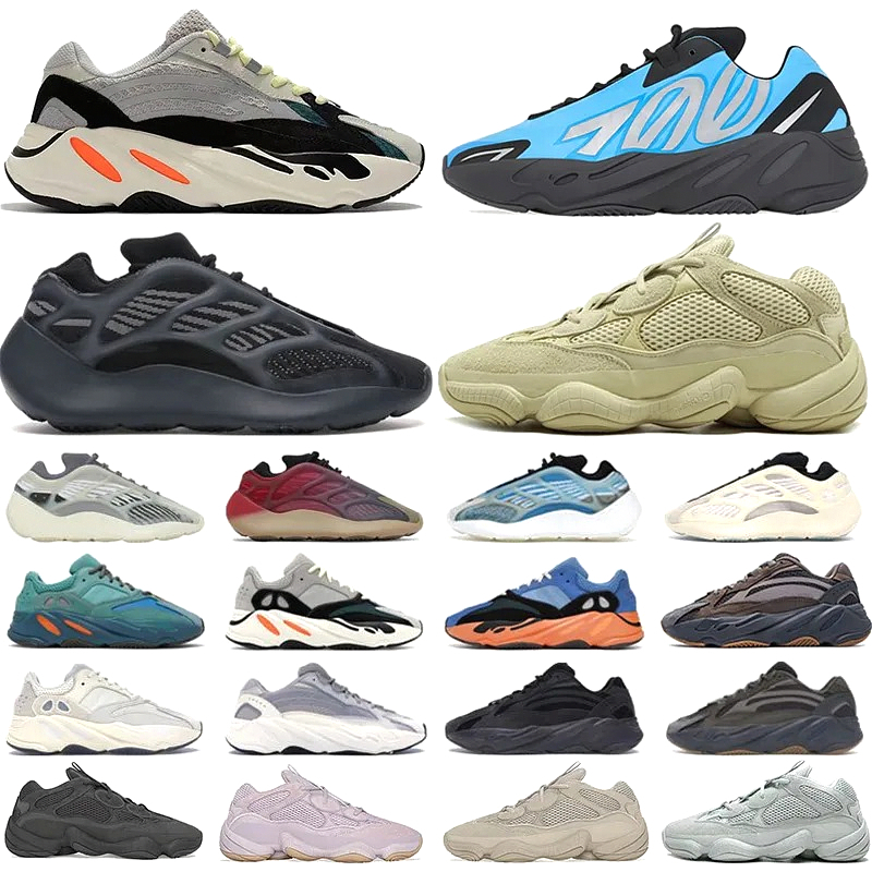 2026 Designer 700 Mens Womens Outdoor Casual Running 700 V3 Sneakers Black White Wave Runner Salt Dark Glow 500 Soft Resin Sports Slippers Shoes Size 36-45